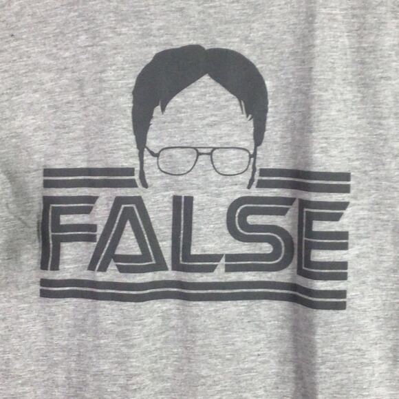 The Office Dwight Schrute False T Shirt Gray Black Medium - Picture 2 of 4